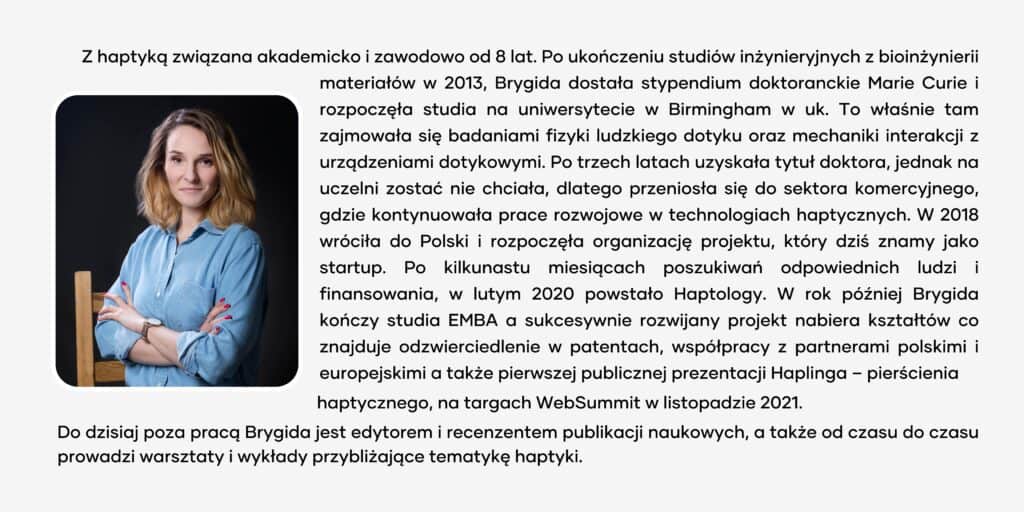 Zdjecie Brygidu Dzidek z drugą częścią bigrafii.