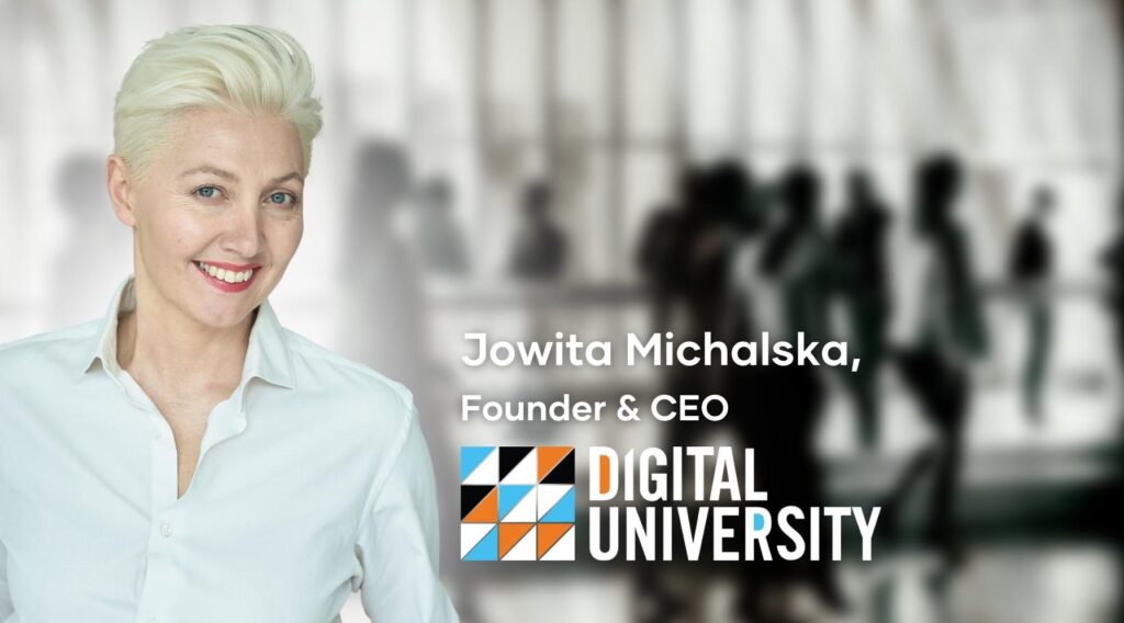 Ilustracja do artykułu przedstawia Julitę Michalską i logo Digital University