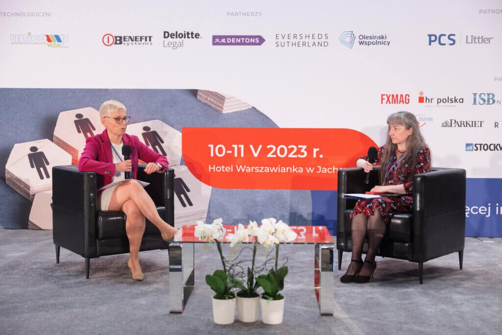 Agnieszka Fedor (Partnerka, Adwokatka, Sołtysiński Kawecki & Szlęzak) oraz Małgorzata Szewc (Wiceprezes Zarządu, Stowarzyszenie Emitentów Giełdowych) podczas kongresu SEG