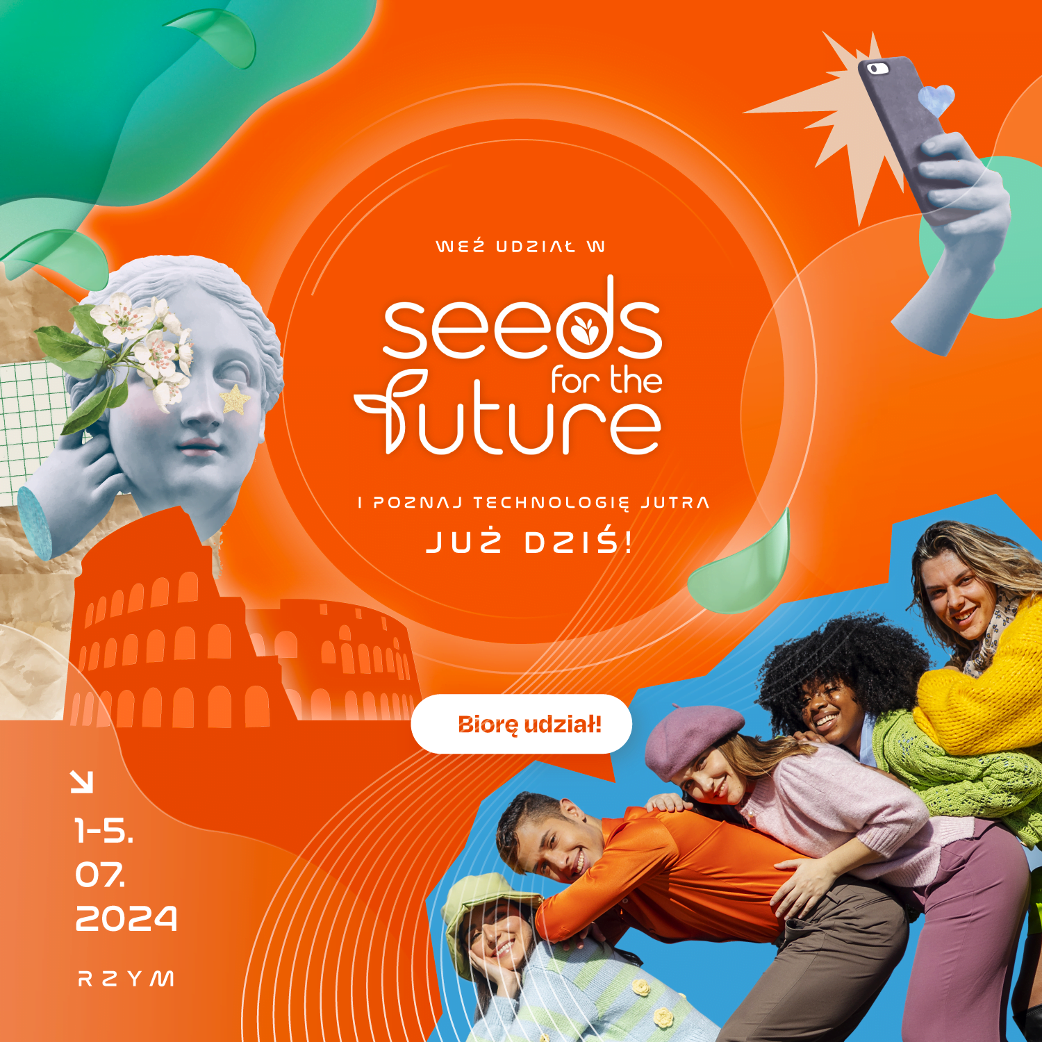 Ilustracja do notatki prasowej pt. "XI edycja Seeds for the Future Huawei w wyjątkowej formie. 10 uczestników poleci do Rzymu"