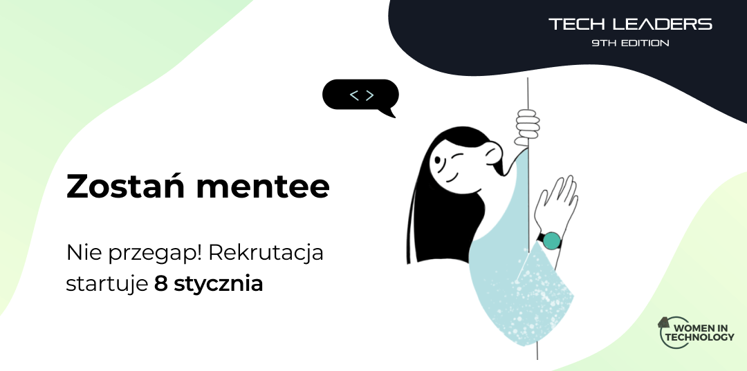 Ilustracja do informacji prasowej: "Kobiety chcą wzmacniać branżę IT. Program Tech Leaders Polska pomaga im realizować marzenia". Przedstawia logo organizacji Women In Technology.