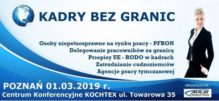 Ilustracja do artykułu: Kadry bez granic? Weź udział w wydarzeniu i przekonaj się, że to możliwe!. Przedstawia program konferencji oraz adres i termin wydarzenia.
