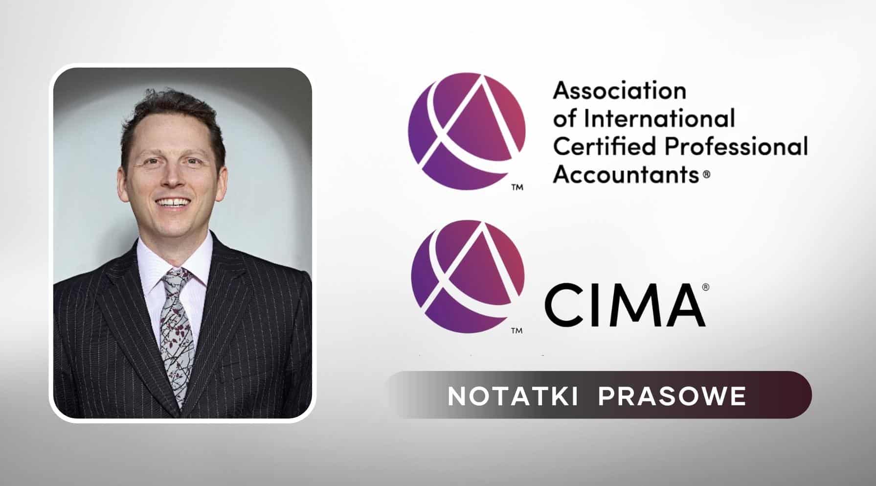 Zdjęcie jest ilustracją do artykułu: Association of International Certified Professional Accountants jeszcze mocniej stawia na ESG. Przedstawia Jeremiego Osborna nowego Global Head of Environmental, Social and Governance (ESG). Na zdjęciu znajduje się też logo AICPA i CIMA