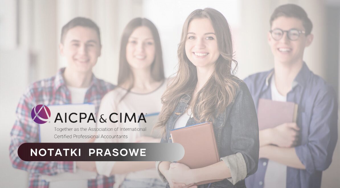 Zdjęcie jest ilustracją do artykułu: Trwa rekrutacja do Programu CIMA na Uczelni. To szansa, aby w 100 procentach wykorzystać swoje studia i spełnić ambitne cele zawodowe. Przedstawia cztery młode uśmiechnięte osoby oraz logo AICPA i CIMA.