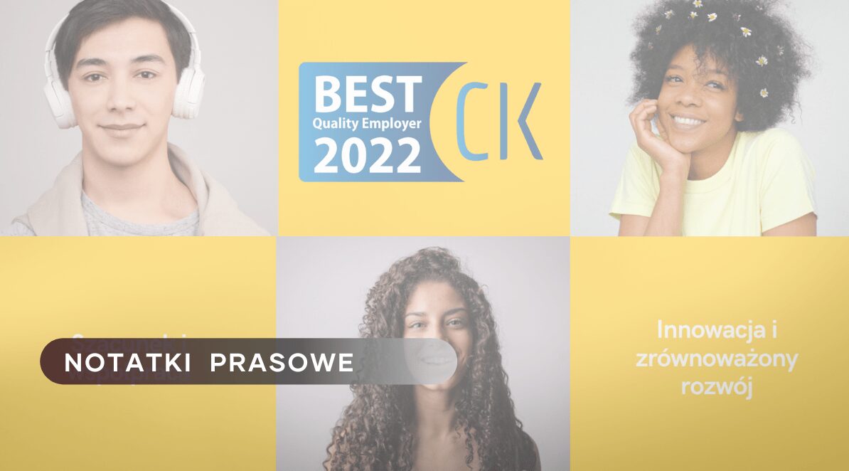 Ilustracja do artykułu. Przedstawia prostokąt podzielony na sześć prostokątów w których znajdują się zdjęcia młodych osób oraz logo i motto spotkania Best Quality Employer 2022