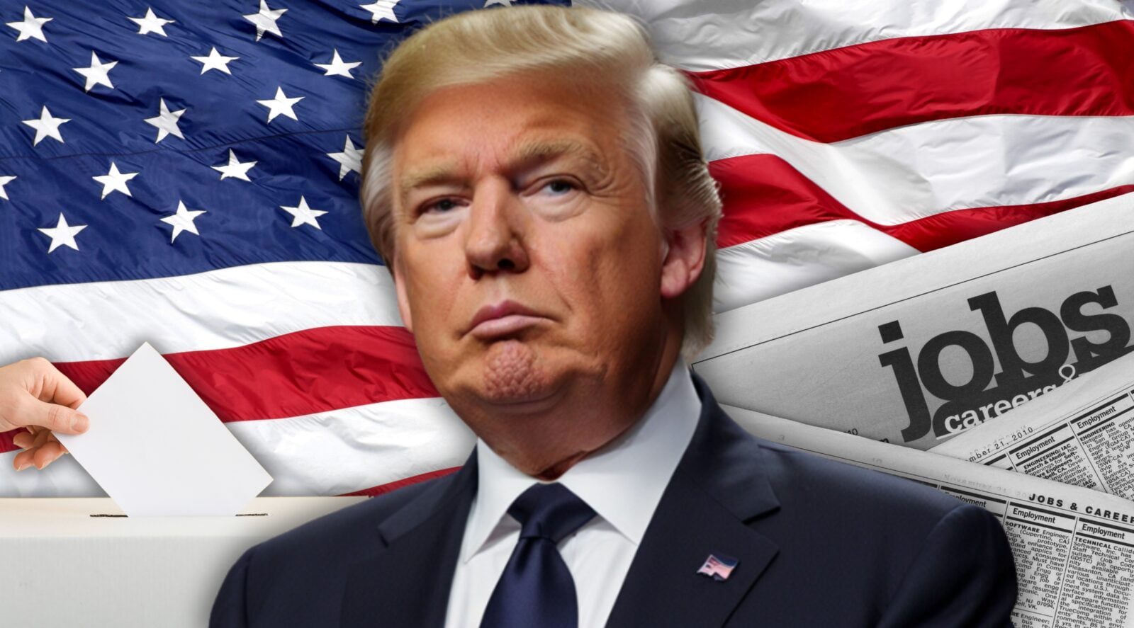 Illustration for the article entitled "What Another Trump Term Could Mean for the U.S. Job Market"