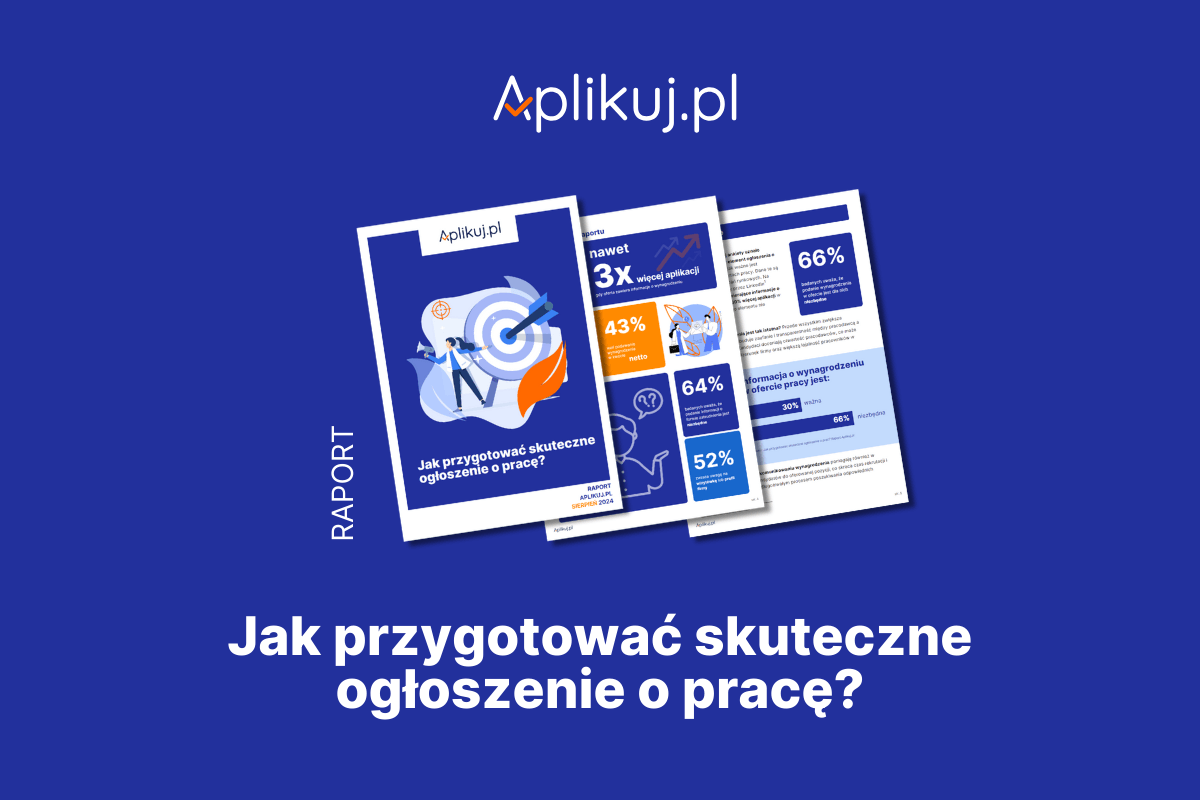 Ilustracja do notatki prasowej pt. "Jak stworzyć skuteczne ogłoszenie o pracę? Wyniki raportu Aplikuj.pl"