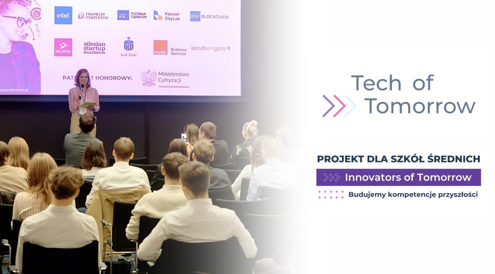 Ilustracja do notatki prasowej pt. "Finał Innovators of Tomorrow: Młodzi innowatorzy zdobywają nagrody i szansę na wystąpienie na Tech of Tomorrow!"