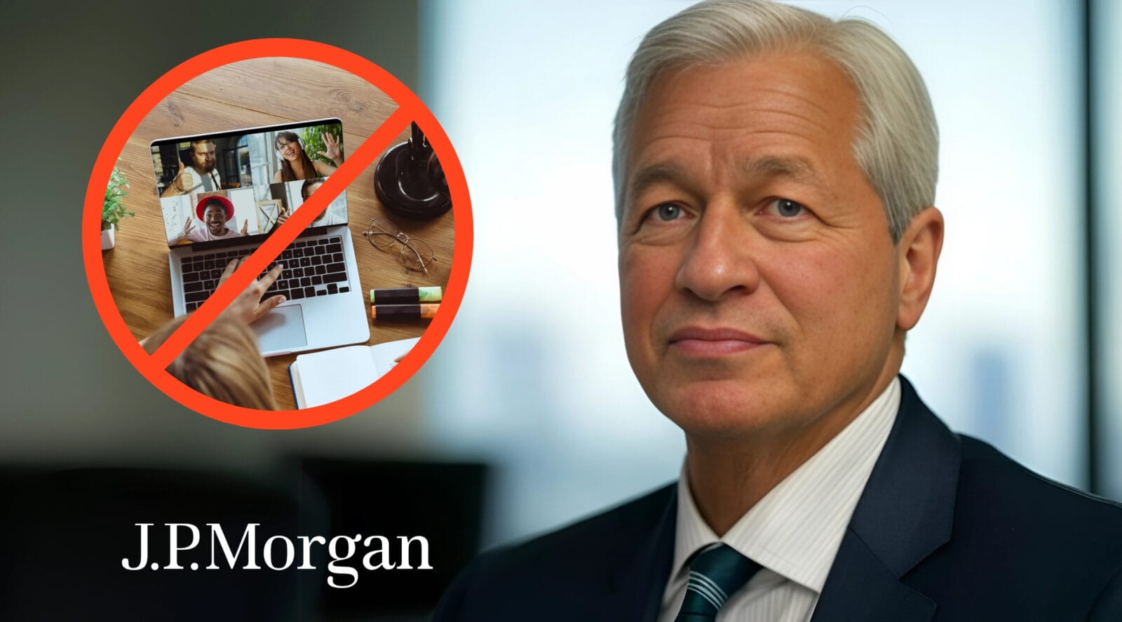 Ilustracja do artykułu pt. "J.P. Morgan: Praca zdalna punktem zapalnym sporu między CEO a pracownikami"