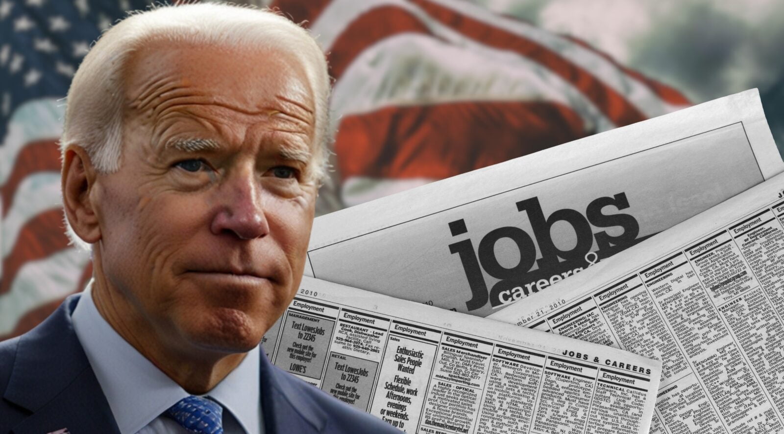 Illustration for the article entitled "The US Job Market Under the Biden Administration: Too Good to be True?"