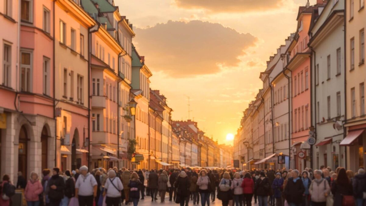 Zdjęcie jest ilustracją do artykułu: Czy imigranci zarobkowi rozwiążą problemy polskiej gospodarki?. Przedstawia krajobraz miejski Krakowa.