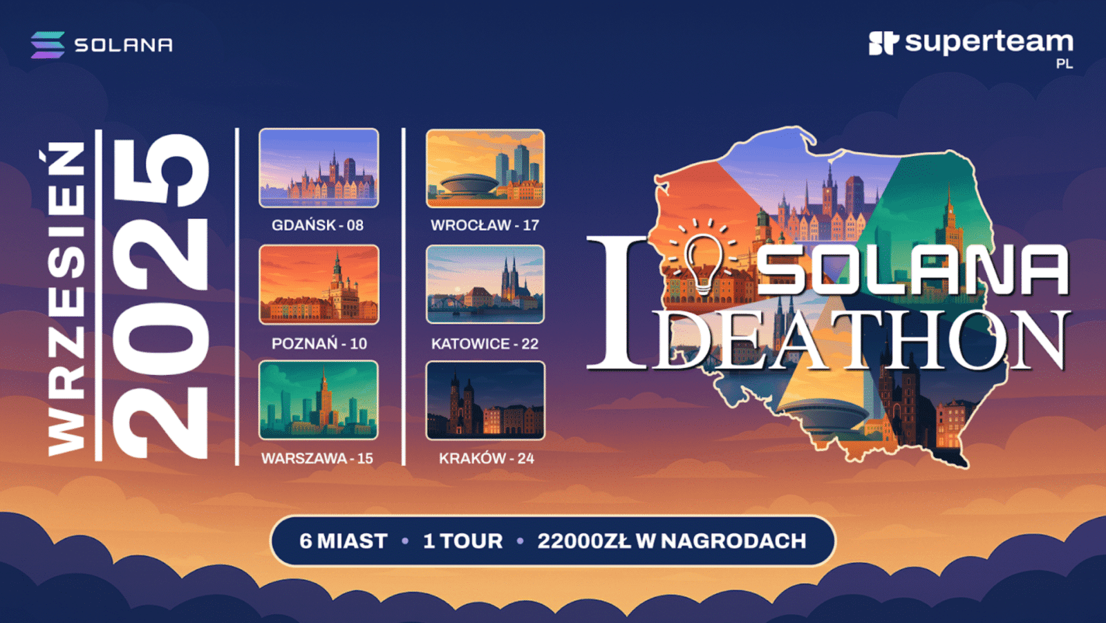Superteam Poland ogłasza serię wrześniowych Ideathonów Web3 w sześciu miastach Polski